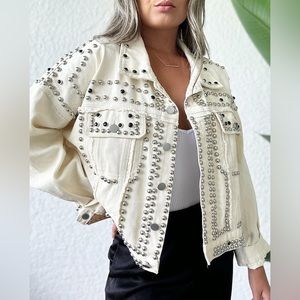 KIWI All over studded Trucker Jacket